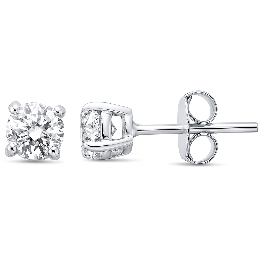 SPECIAL! 1.42ct G SI 14K White Gold Round Diamond Solitaire Earrings