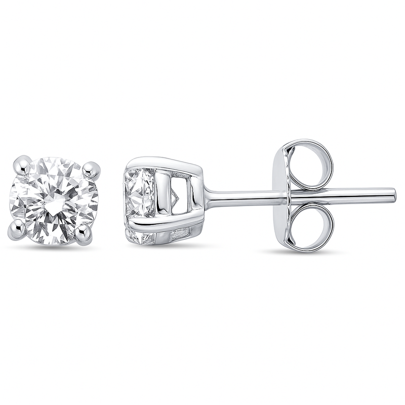SPECIAL! 1.42ct G SI 14K White Gold Round Diamond Solitaire Earrings