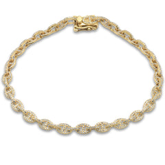 SPECIAL! .93ct G SI 14K Yellow Gold Diamond Link Bracelet 6.5" Long