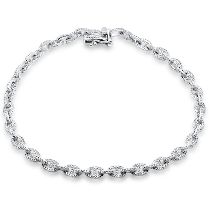 SPECIAL! 1.06ct G SI 14K White Gold Diamond Link Bracelet 7" Long