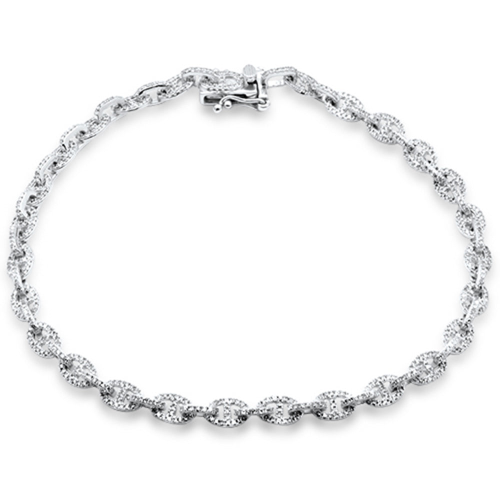 SPECIAL! 1.26ct G SI 14K White Gold Diamond Link Bracelet 7.5" Long