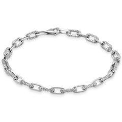 SPECIAL! 1.57ct G SI 14K White Gold Diamond Paperclip Style Bracelet 7" Long