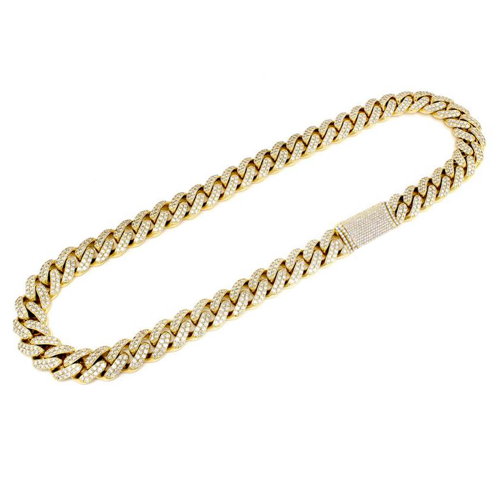 SPECIAL! 9mm 6.74ct G SI 10K Yellow Gold Diamond Round Cuban Necklace 22"