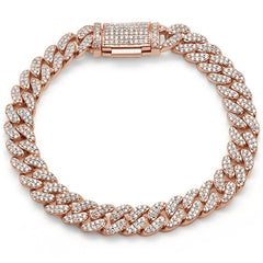 SPECIAL! 9MM 3.13ct G SI 10K Rose Gold Diamond Round Cuban Bracelet 8"