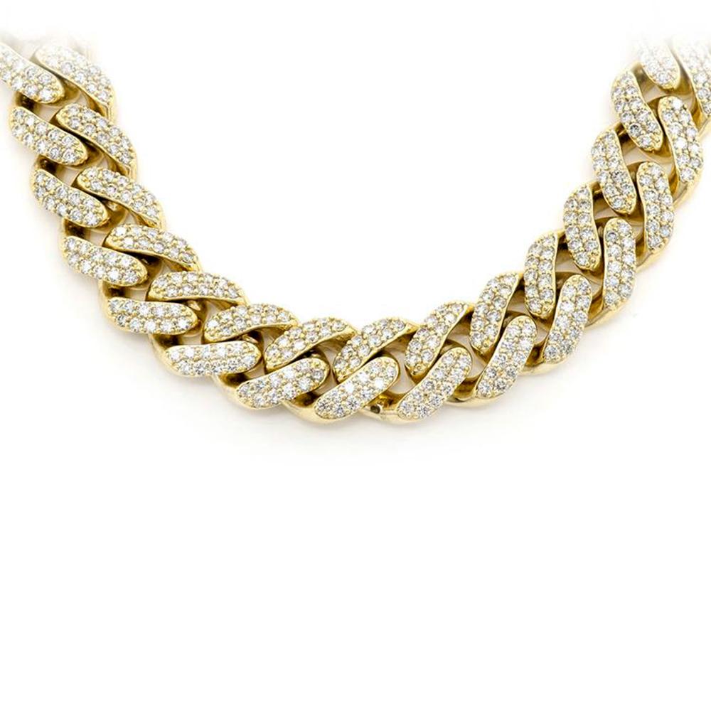 SPECIAL! 9mm 6.99ct G SI 14K Yellow Gold Diamond Round Cuban Necklace 22"