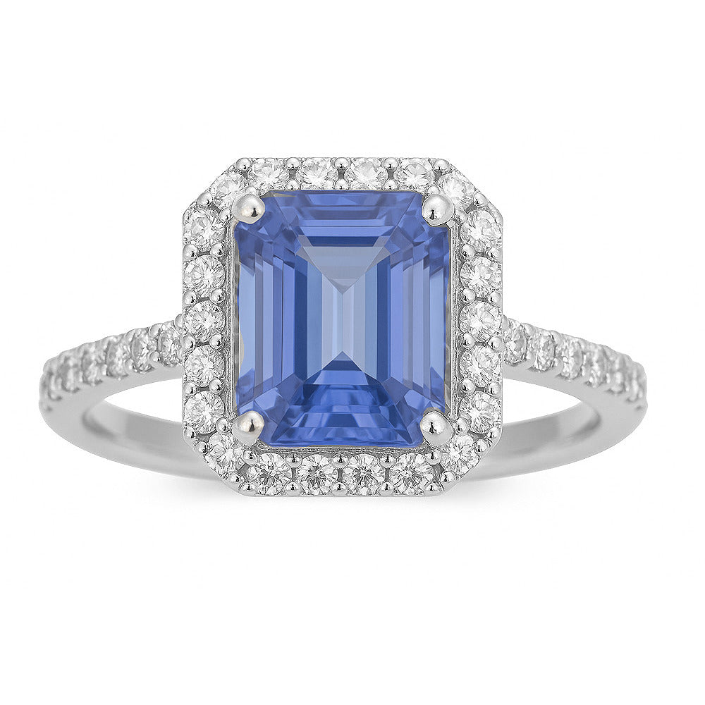 SPECIAL!1.89ct G SI 14K White Gold Diamond & Tanzanite Gemstone Ring Size 6.5