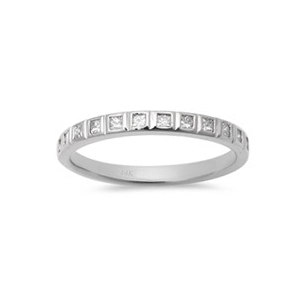 SPECIAL! .33ct 14kt White Gold Pave Set Diamond Engagement Wedding Band Size 6.5