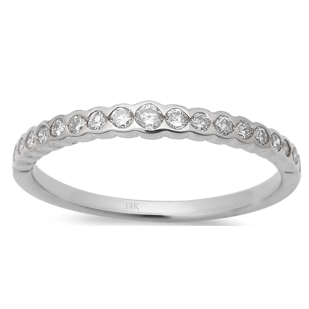 SPECIAL! .29ct 14kt White Gold Pave Set Diamond Engagement Wedding Band Size 6.5