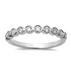 SPECIAL! .32ct 14kt White Gold Pave Set Diamond Engagement Wedding Band Size 6.5