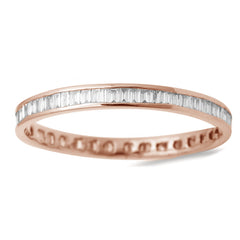 DIAMOND  CLOSEOUT!  .85ct 14kt Rose Gold Pave Set Eternity Wedding Band size 6.5