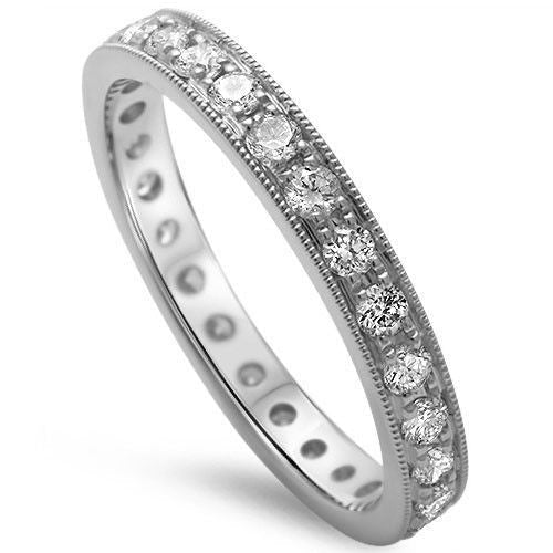 DIAMOND CLOSEOUT!  .68ct 14KT White Gold G SI Eternity Round Diamond Wedding Stackable Anniversary Band