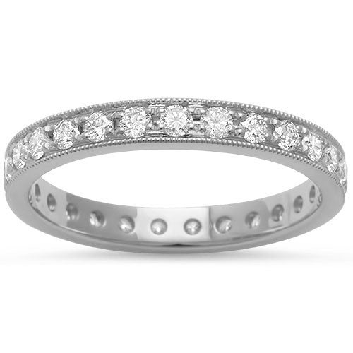 DIAMOND CLOSEOUT!  .68ct 14KT White Gold G SI Eternity Round Diamond Wedding Stackable Anniversary Band