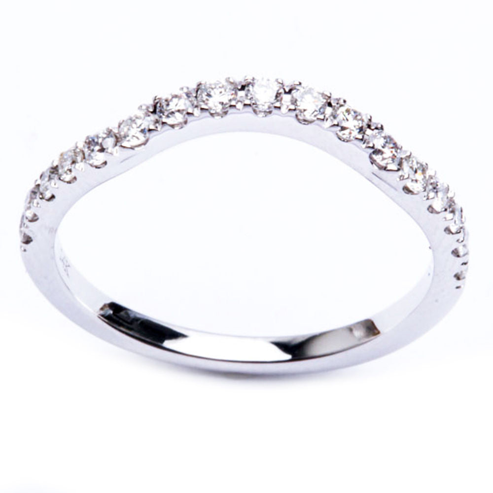 DIAMOND CLOSEOUT! 14KT White Gold Diamond Stackable Accent Ring Band Guard Size 6.5