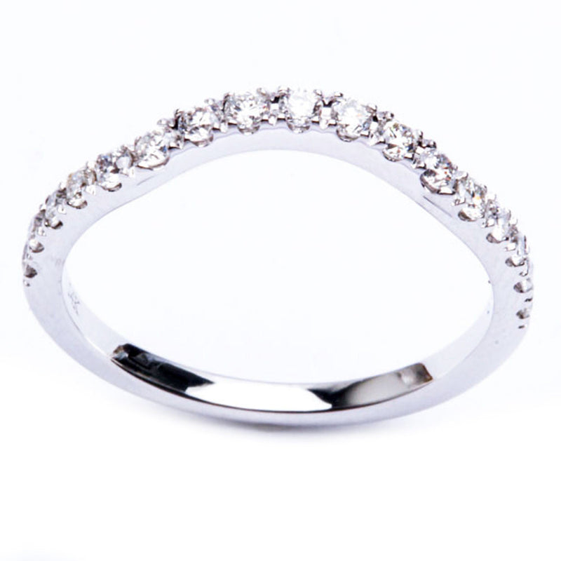 DIAMOND CLOSEOUT! 14KT White Gold Diamond Stackable Accent Ring Band Guard Size 6.5