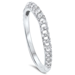 SPECIAL! .24cts Modern F-VS2 Round Diamond Wedding Anniversary Band Size 6.5
