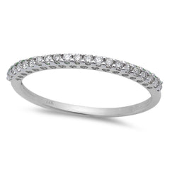 14kt White Gold .16ct Diamond Classic Round Wedding Band Ring
