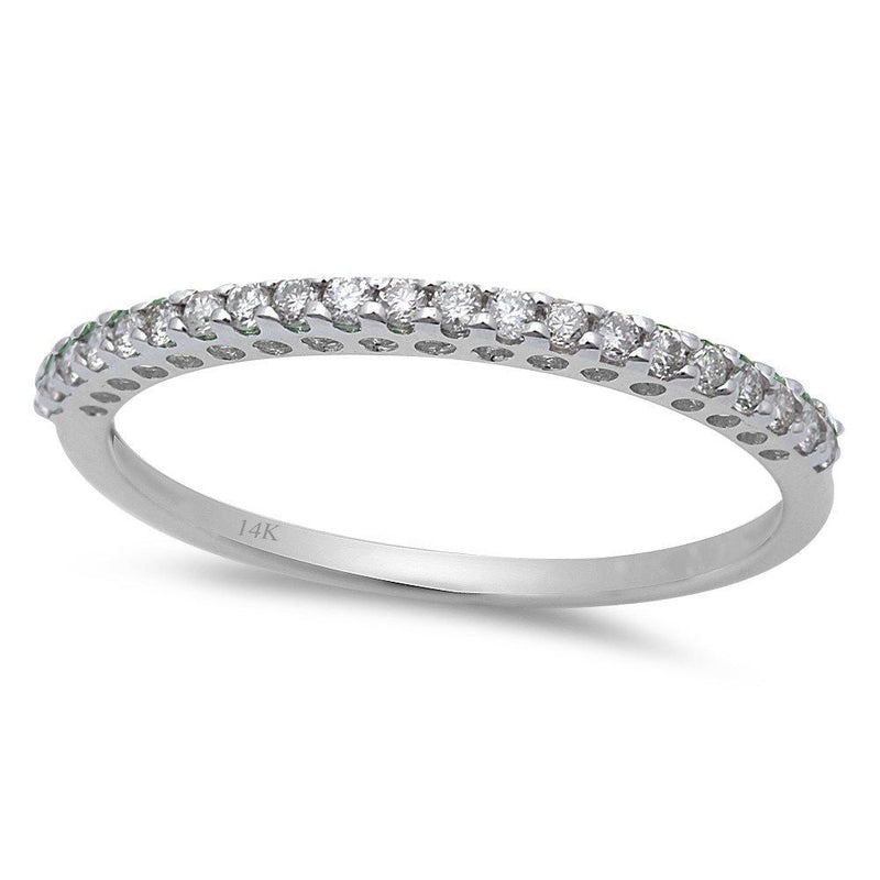 14kt White Gold .16ct Diamond Classic Round Wedding Band Ring
