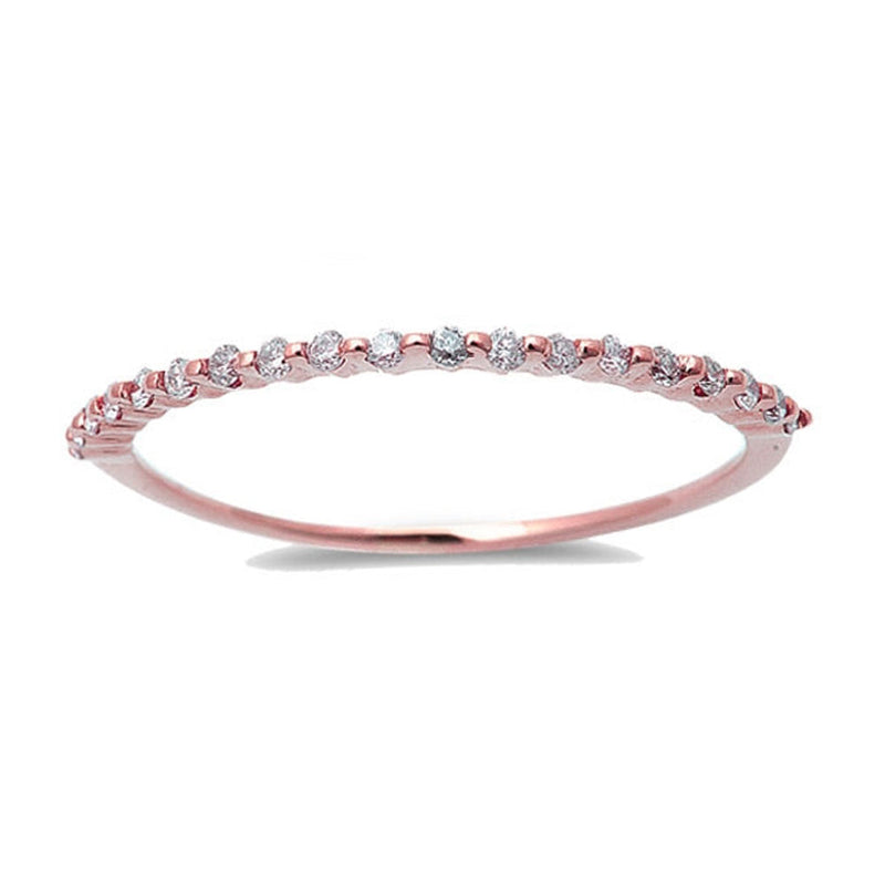 .13ct 14kt Rose Gold Pave Set Diamond Stackable Wedding Ring