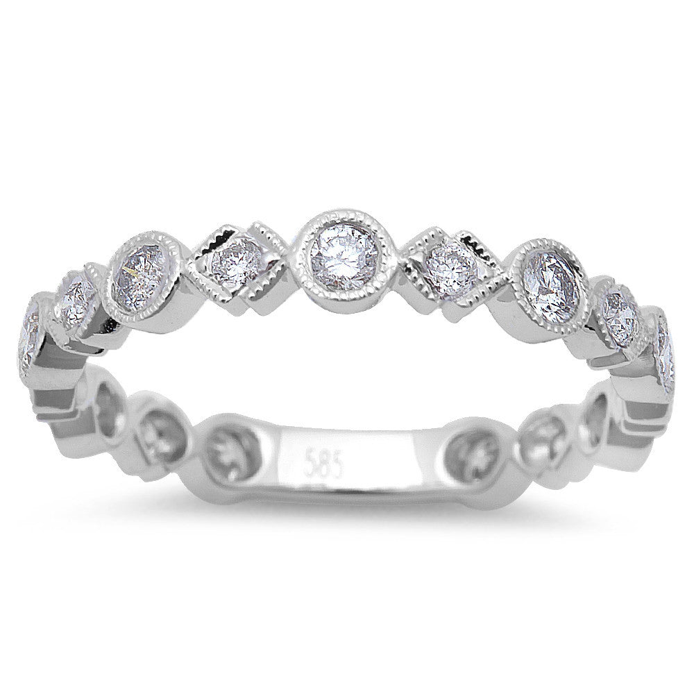 DIAMOND CLOSEOUT!  .59ct Round Diamond Wedding Anniversary Band 14kt Solid White Gold Size 6.5