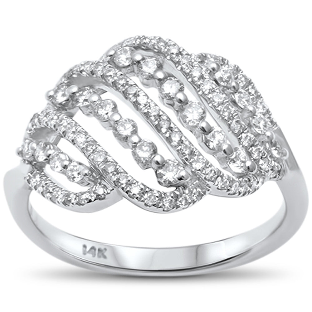 DIAMOND CLOSEOUT!  .59ct F VS2 14kt White Gold Round Diamond Ladies Band Ring Size 6.5