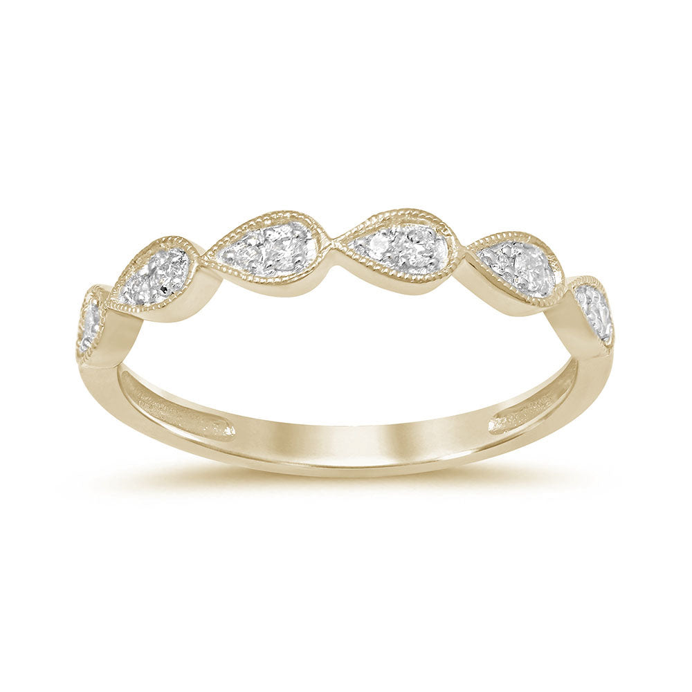 DIAMOND CLOSEOUT! .12ct 14K Yellow Gold Round Diamond Fashion Wedding Band Ring Size 6.5