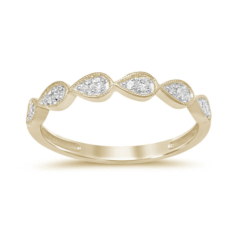 DIAMOND CLOSEOUT! .12ct 14K Yellow Gold Round Diamond Fashion Wedding Band Ring Size 6.5