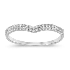 DIAMOND CLOSEOUT! .20ct G SI 14kt White Gold V Shape Chevron Diamond Band Ring Size 6.5