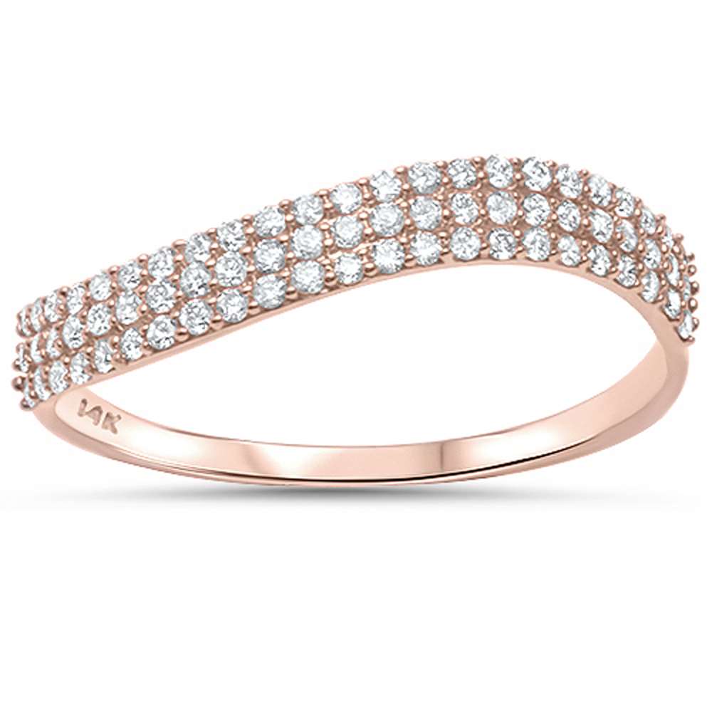 DIAMOND CLOSEOUT! .29ct F SI 14kt Rose Gold Diamond Band Ring Size 6.5