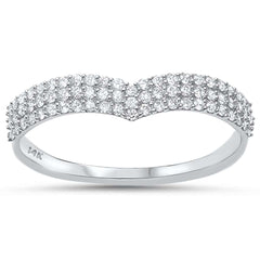 DIAMOND CLOSEOUT! .29ct G SI 14kt White Gold V Shape Chevron Diamond Band Ring Size 6.5