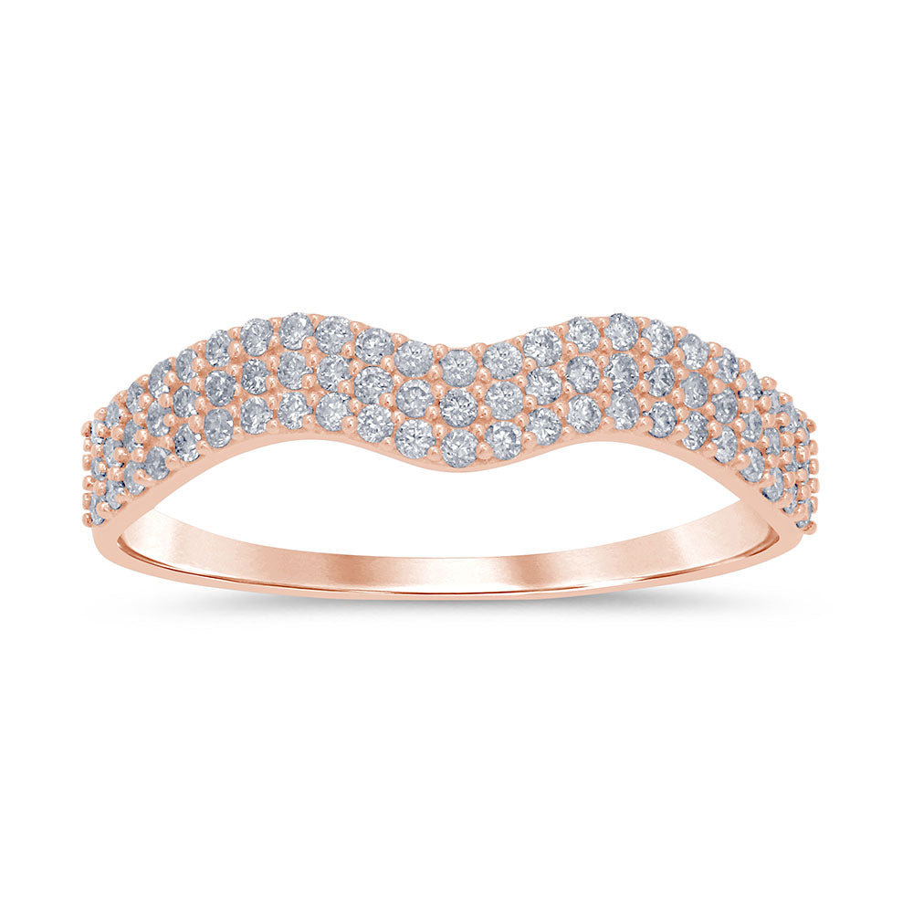 DIAMOND CLOSEOUT! .29ct G SI 14kt Rose Gold Diamond Band Ring Size 6.5