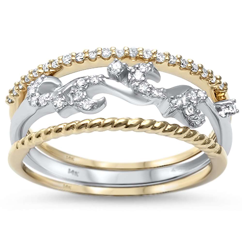 DIAMOND CLOSEOUT! .19ct G SI 14kt Two Tone Gold Diamond Band Ring Size 6.5