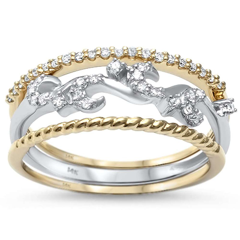 DIAMOND CLOSEOUT! .19ct G SI 14kt Two Tone Gold Diamond Band Ring Size 6.5