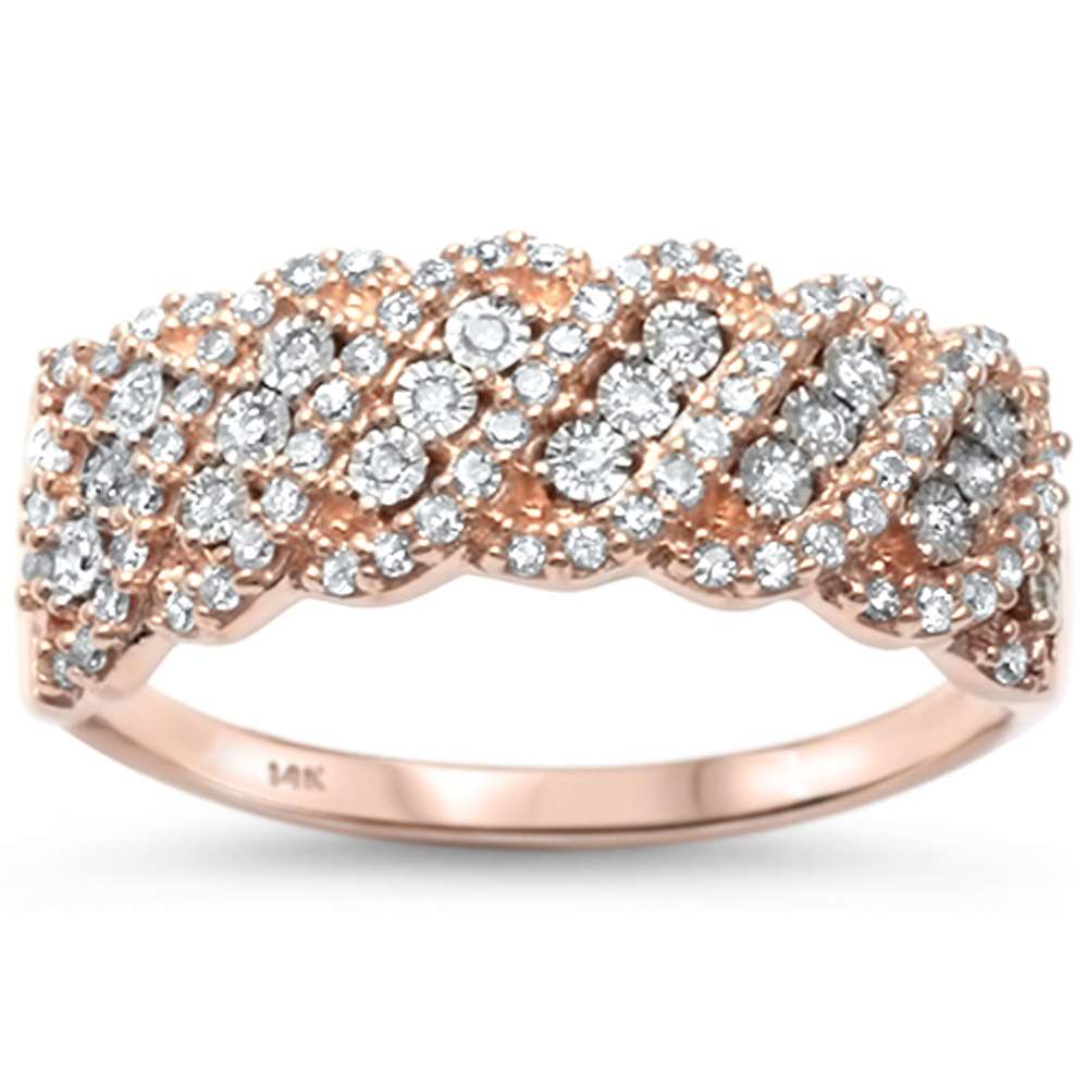 DIAMOND CLOSEOUT! .27ct G SI 14kt Rose Gold Elegant Diamond Band Ring Size 6.5
