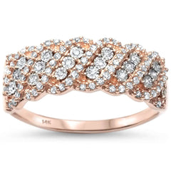 DIAMOND CLOSEOUT! .27ct G SI 14kt Rose Gold Elegant Diamond Band Ring Size 6.5