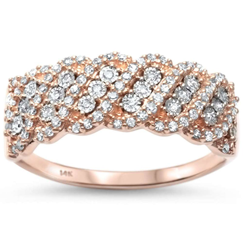DIAMOND CLOSEOUT! .27ct G SI 14kt Rose Gold Elegant Diamond Band Ring Size 6.5