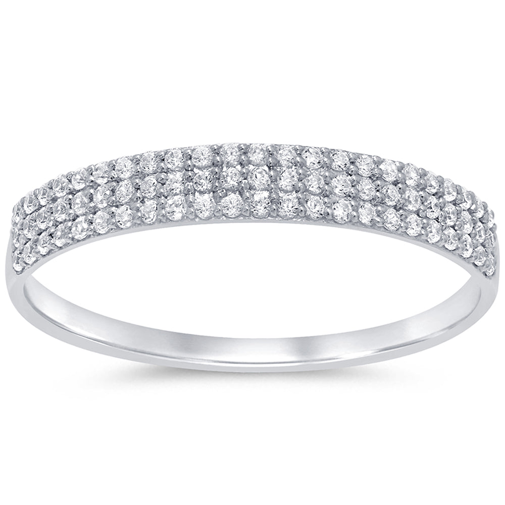 .22ct 14k White Gold 3 Layers Diamond Ring Size 6.5