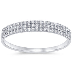 .22ct 14k White Gold 3 Layers Diamond Ring Size 6.5