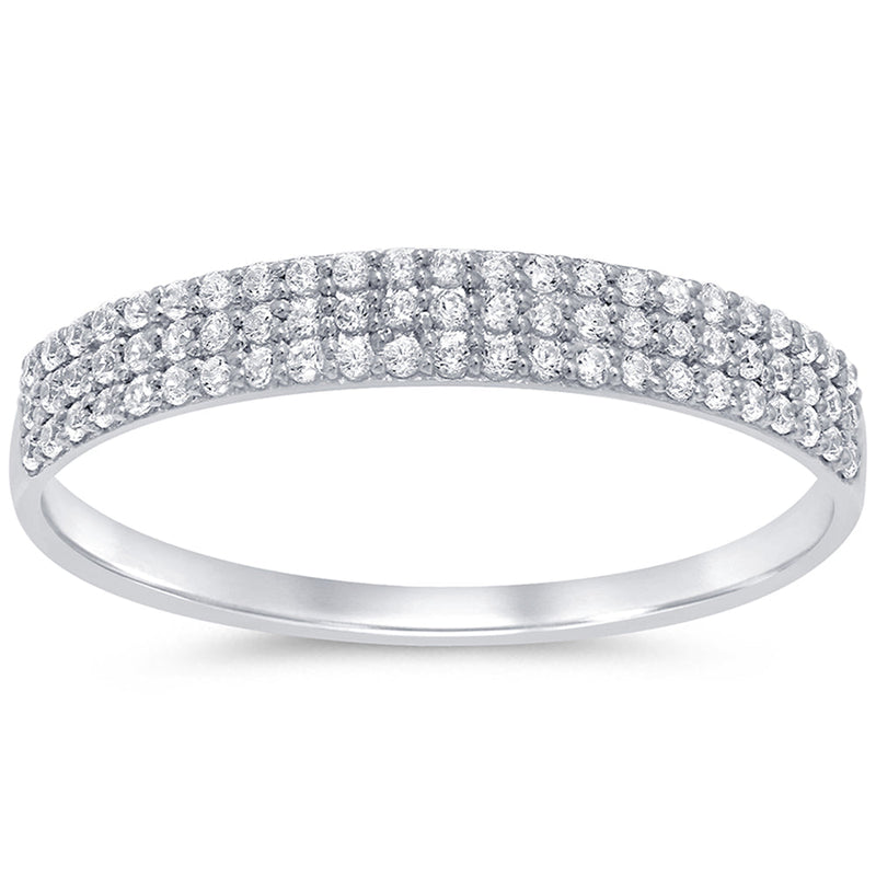 .22ct 14k White Gold 3 Layers Diamond Ring Size 6.5