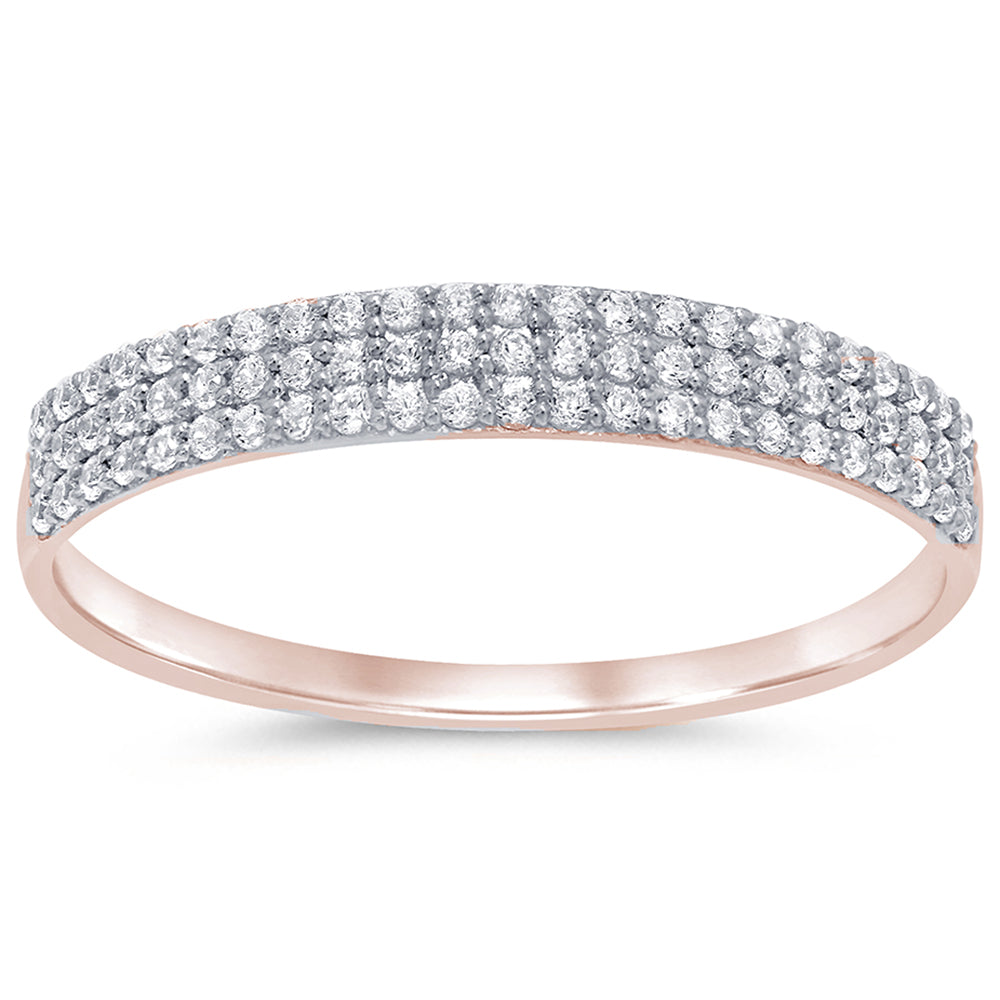 DIAMOND CLOSEOUT! .23ct 14kt Rose Gold Diamond Band Size 6.5