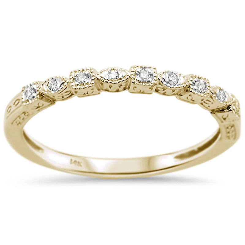 DIAMOND CLOSEOUT! .06ct 14k Yellow Gold Diamond Anniversary Wedding Stackable Band Size 6.5