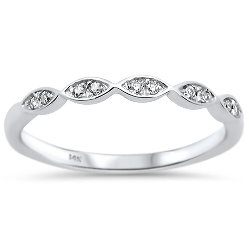 DIAMOND CLOSEOUT! .09ct 14k White Gold Diamond Anniversary Wedding Stackable Band Size 6.5
