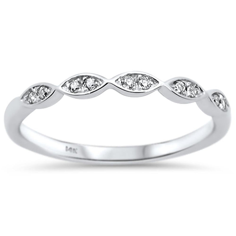 DIAMOND CLOSEOUT! .09ct 14k White Gold Diamond Anniversary Wedding Stackable Band Size 6.5