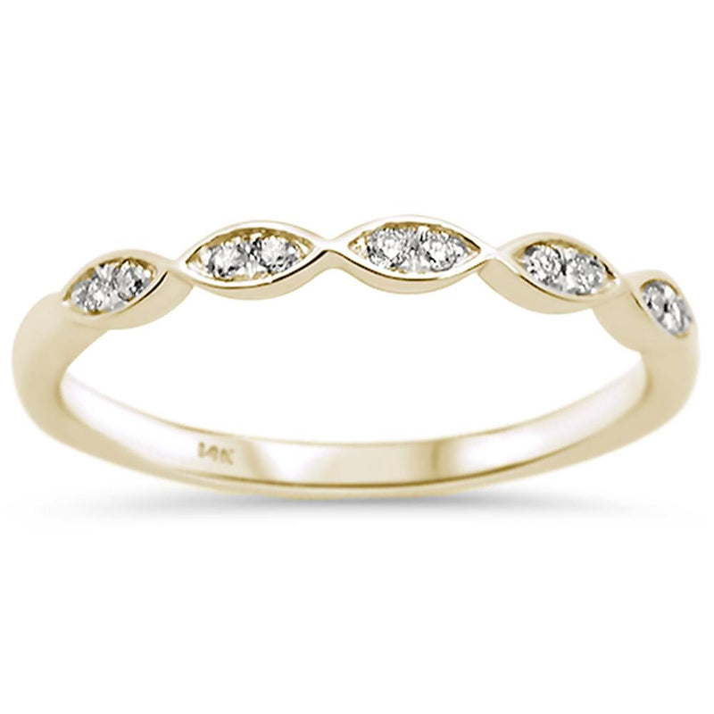 DIAMOND CLOSEOUT! .07ct 14k Yellow Gold Diamond Anniversary Wedding Stackable Band Size 6.5