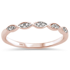 DIAMOND CLOSEOUT! .08ct 14k Rose Gold Diamond Anniversary Wedding Stackable Band Size 6.5