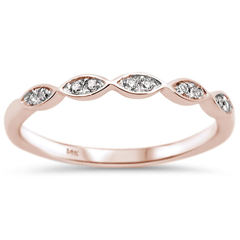 DIAMOND CLOSEOUT! .08ct 14k Rose Gold Diamond Anniversary Wedding Stackable Band Size 6.5
