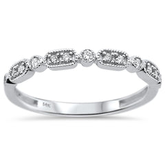 DIAMOND CLOSEOUT! .11ct 14k White Gold Diamond Anniversary Wedding Stackable Band Size 6.5