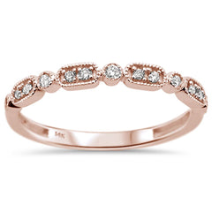 DIAMOND CLOSEOUT! .10ct 14k Rose Gold Diamond Anniversary Wedding Stackable Band Size 6.5