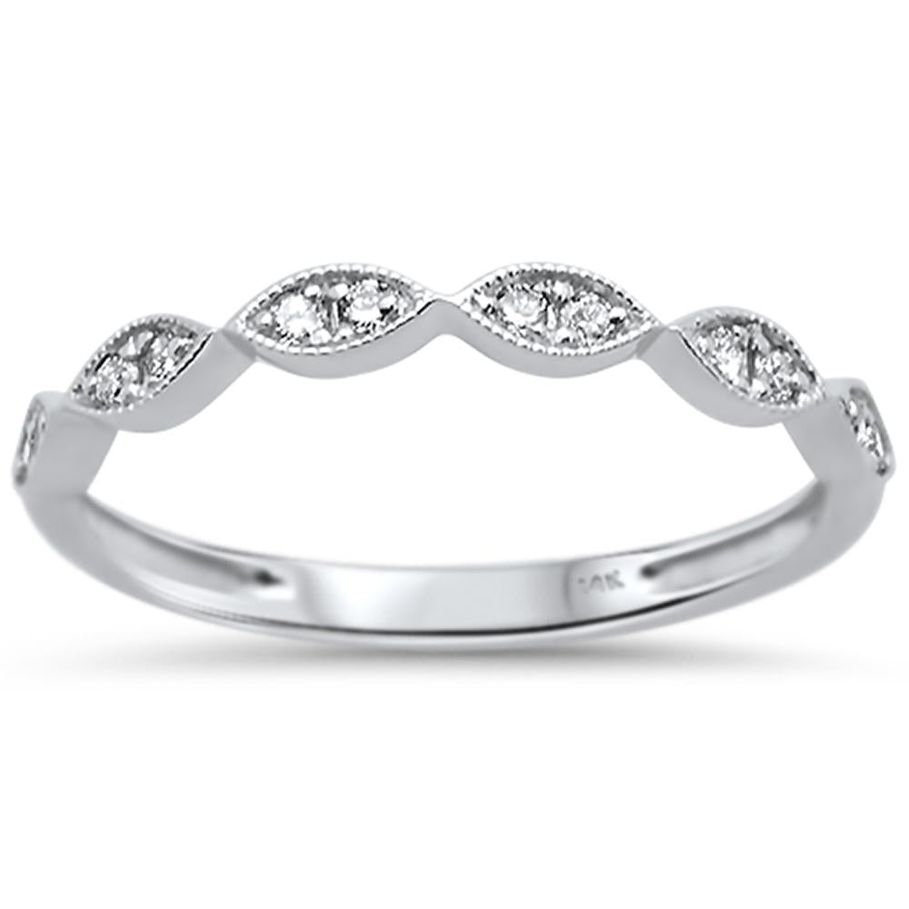 DIAMOND CLOSEOUT! .15ct 14k White Gold Diamond Anniversary Wedding Stackable Band Size 6.5