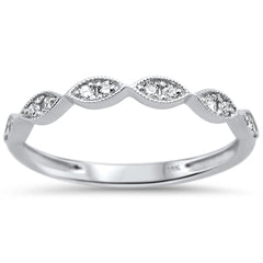 DIAMOND CLOSEOUT! .15ct 14k White Gold Diamond Anniversary Wedding Stackable Band Size 6.5