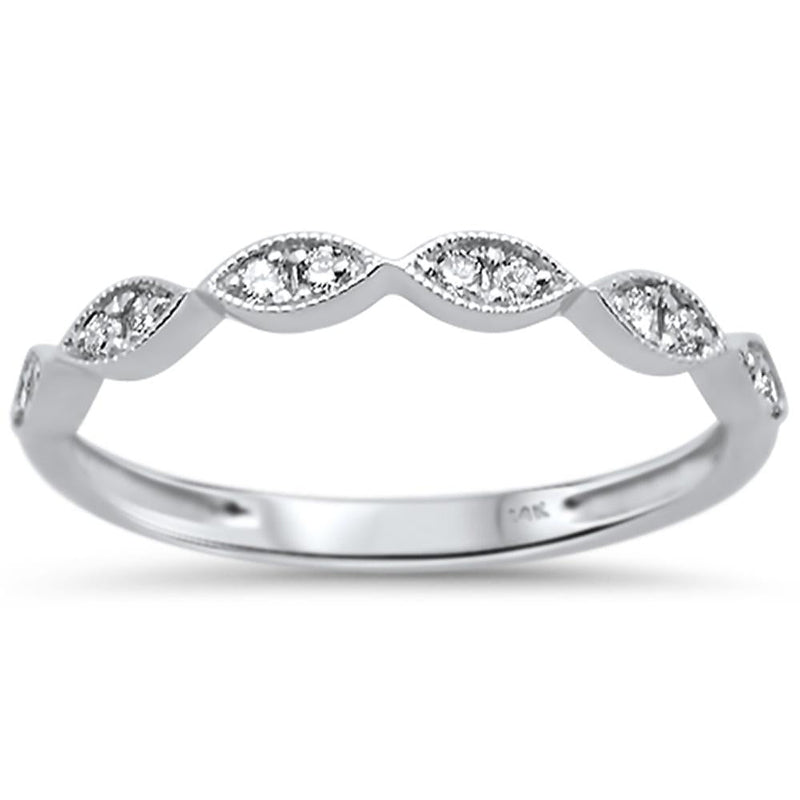 DIAMOND CLOSEOUT! .15ct 14k White Gold Diamond Anniversary Wedding Stackable Band Size 6.5